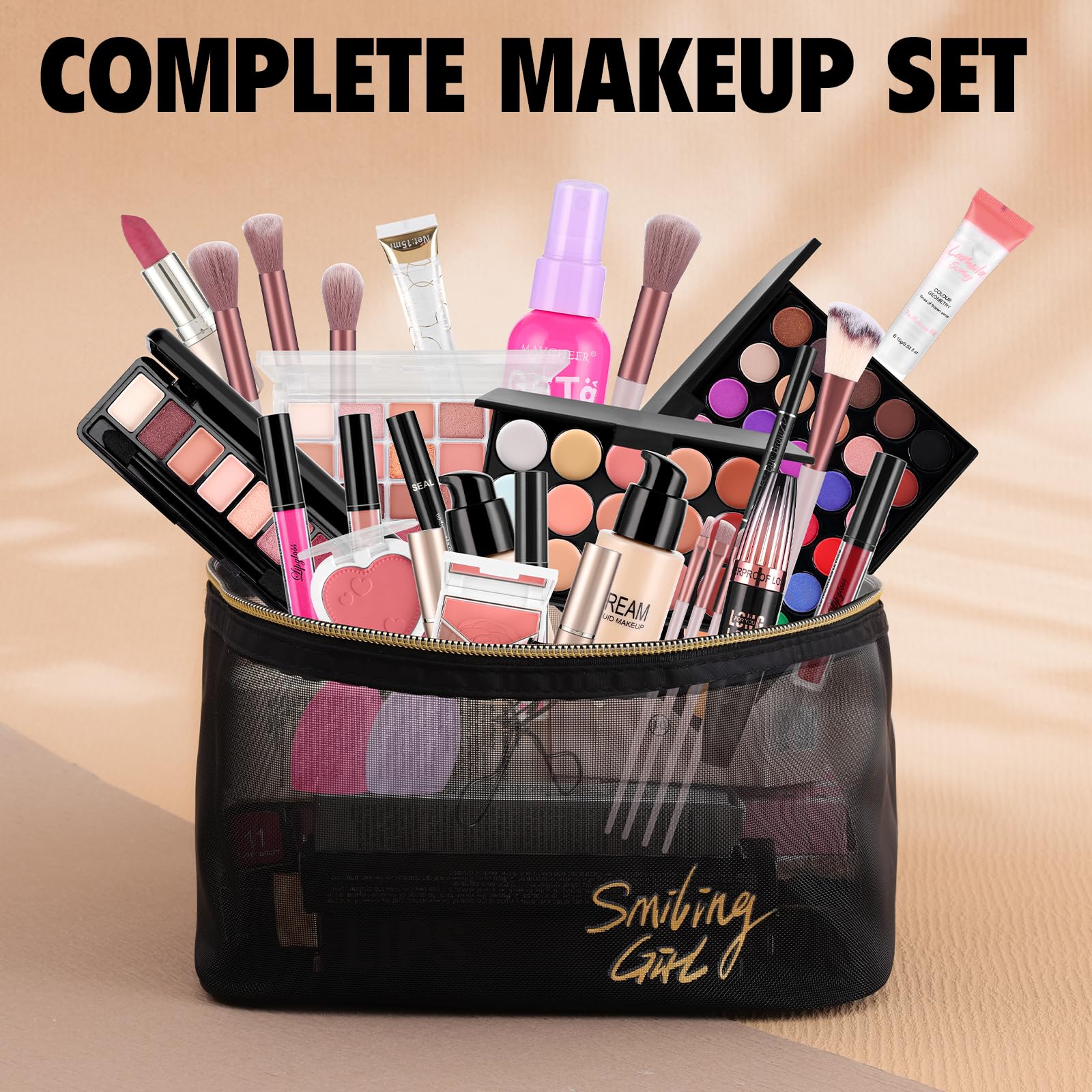 VESPRO eyeliner and mascara set creates defined eyes with long-lasting color.