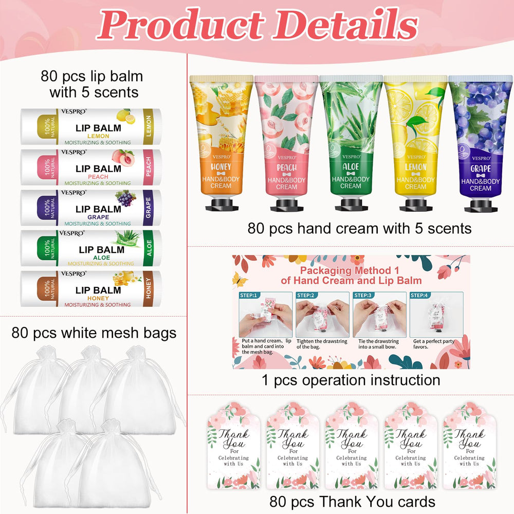 VESPRO lip balm bulk set with five fragrances for daily moisture on the move.
