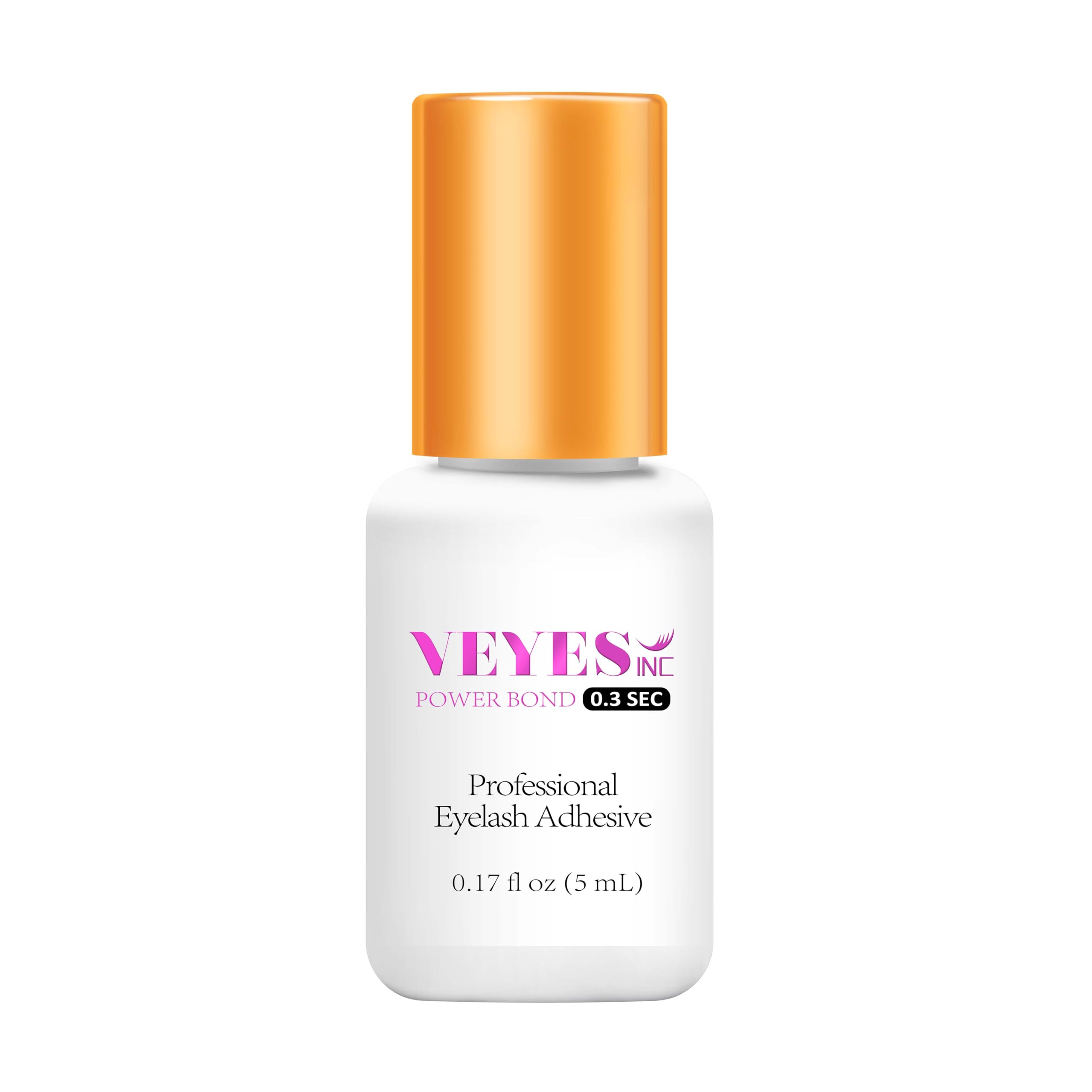VEYES INC eyelash glue bottle close-up showing fast-dry performance for professionals.