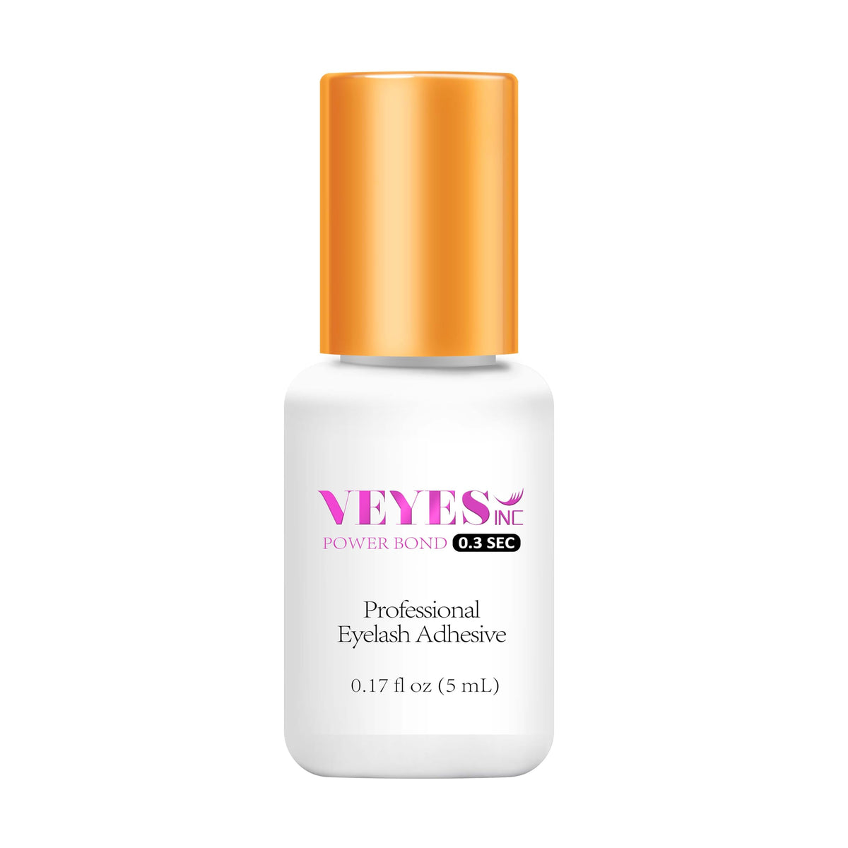 VEYES INC eyelash glue bottle close-up showing fast-dry performance for professionals.