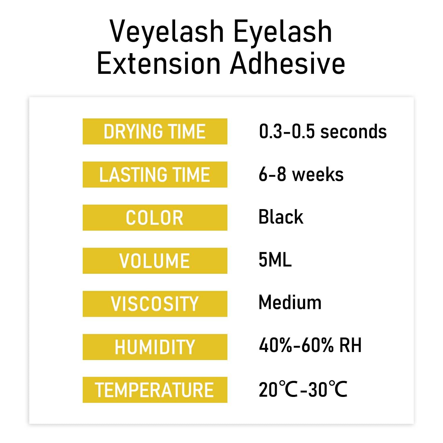 VEYES INC formaldehyde-free label indicating safer professional adhesive.
