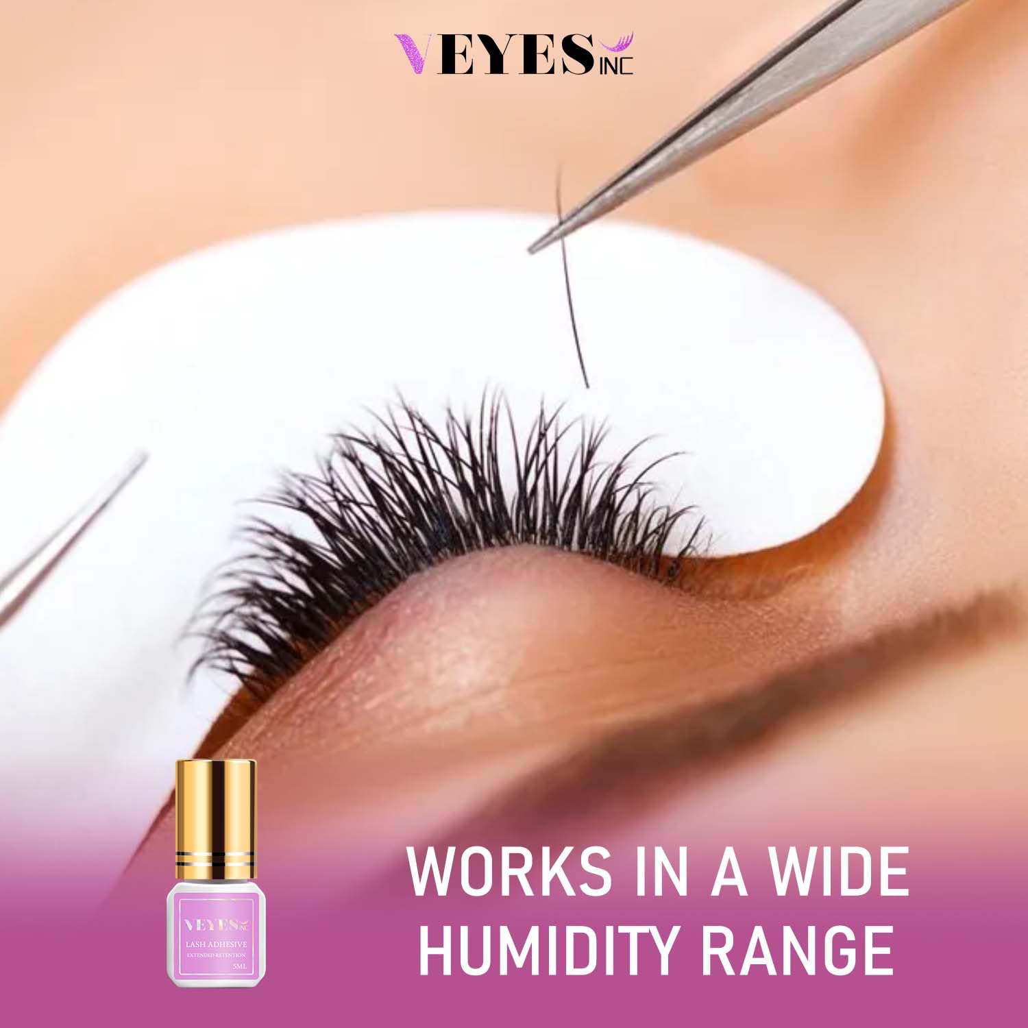 VEYES INC lash glue for salon professionals-only use ensures proper technique.