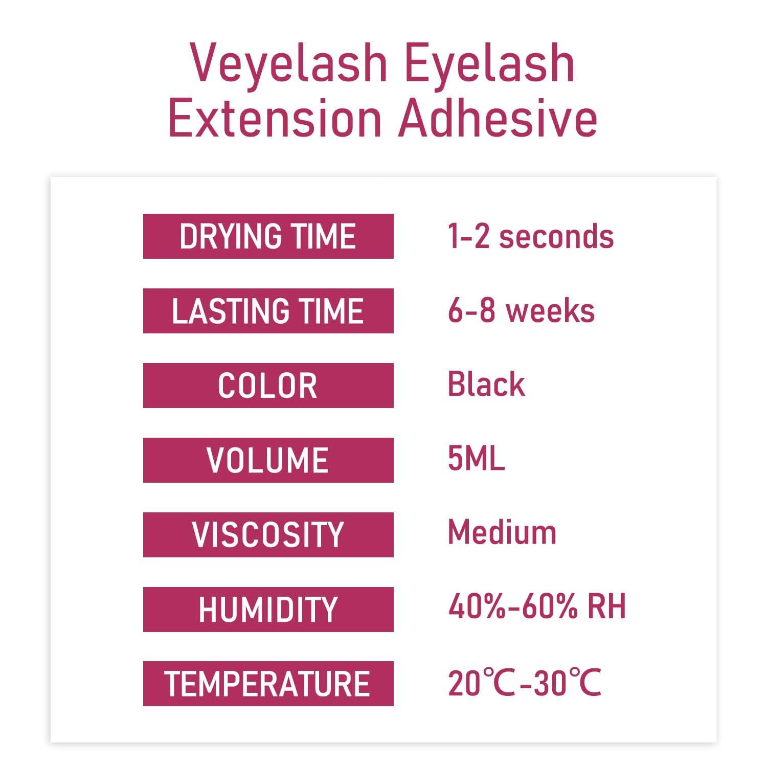 VEYES INC lash glue strong adhesion eight weeks holds extensions.