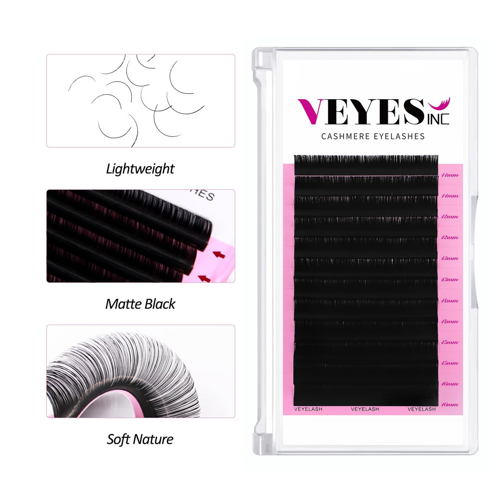 VEYES INC soft matte black lashes tray highlights fluffy natural-look fans