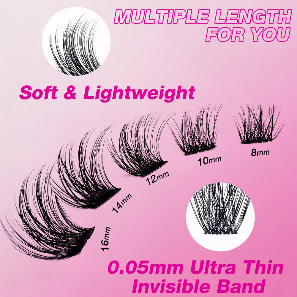 VEYESBEAUTY 8-16mm mixed-length tray displayed for effortless natural-looking volume.