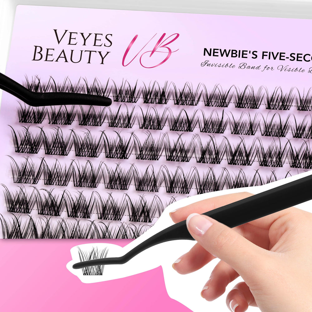 VEYESBEAUTY applying with lash curler bond tweezers and sealer for longevity