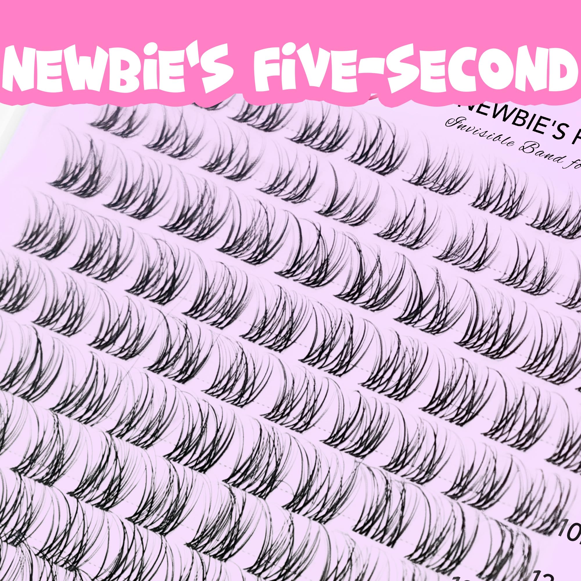 VEYESBEAUTY five-second lashes close-up, showcases minimal clusters for faster DIY looks.