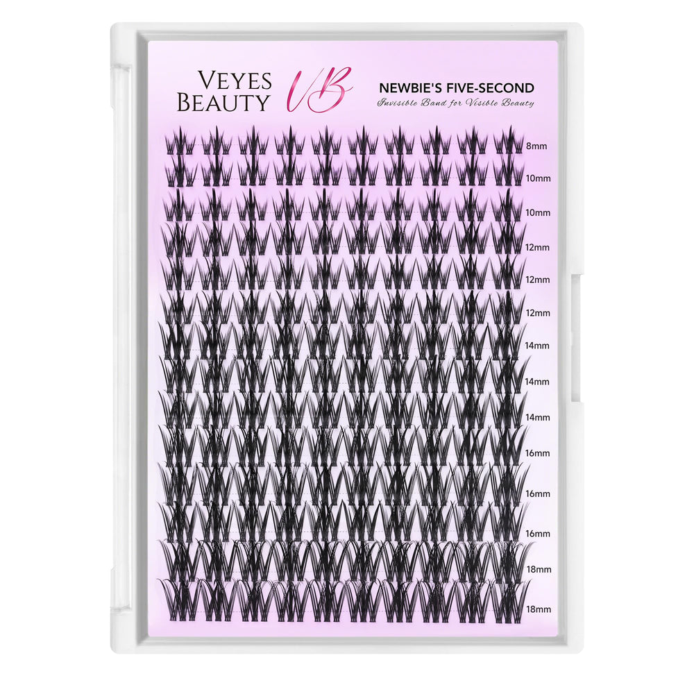 VEYESBEAUTY Five-Second Series lashes enabling quick DIY application for beginners.