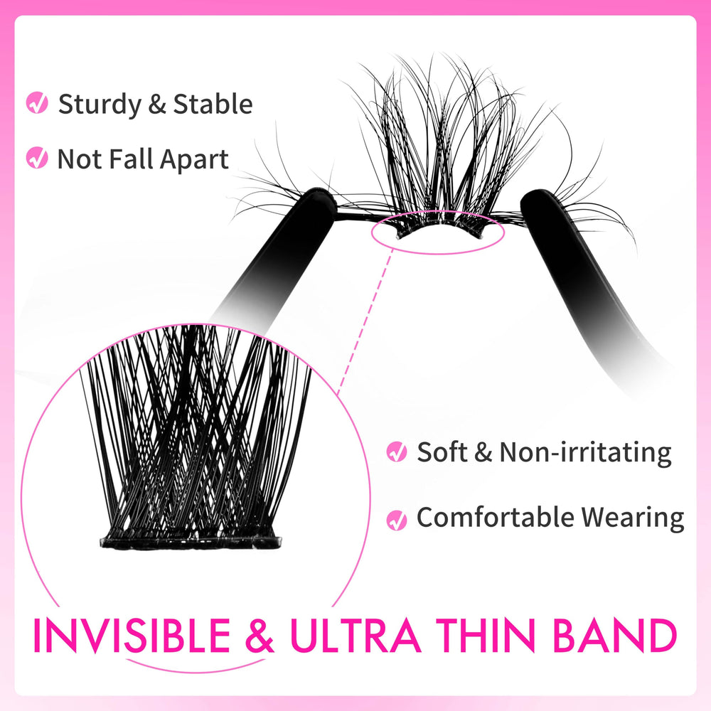 VEYESBEAUTY lash bands thin and soft reduce heaviness and improve comfort.