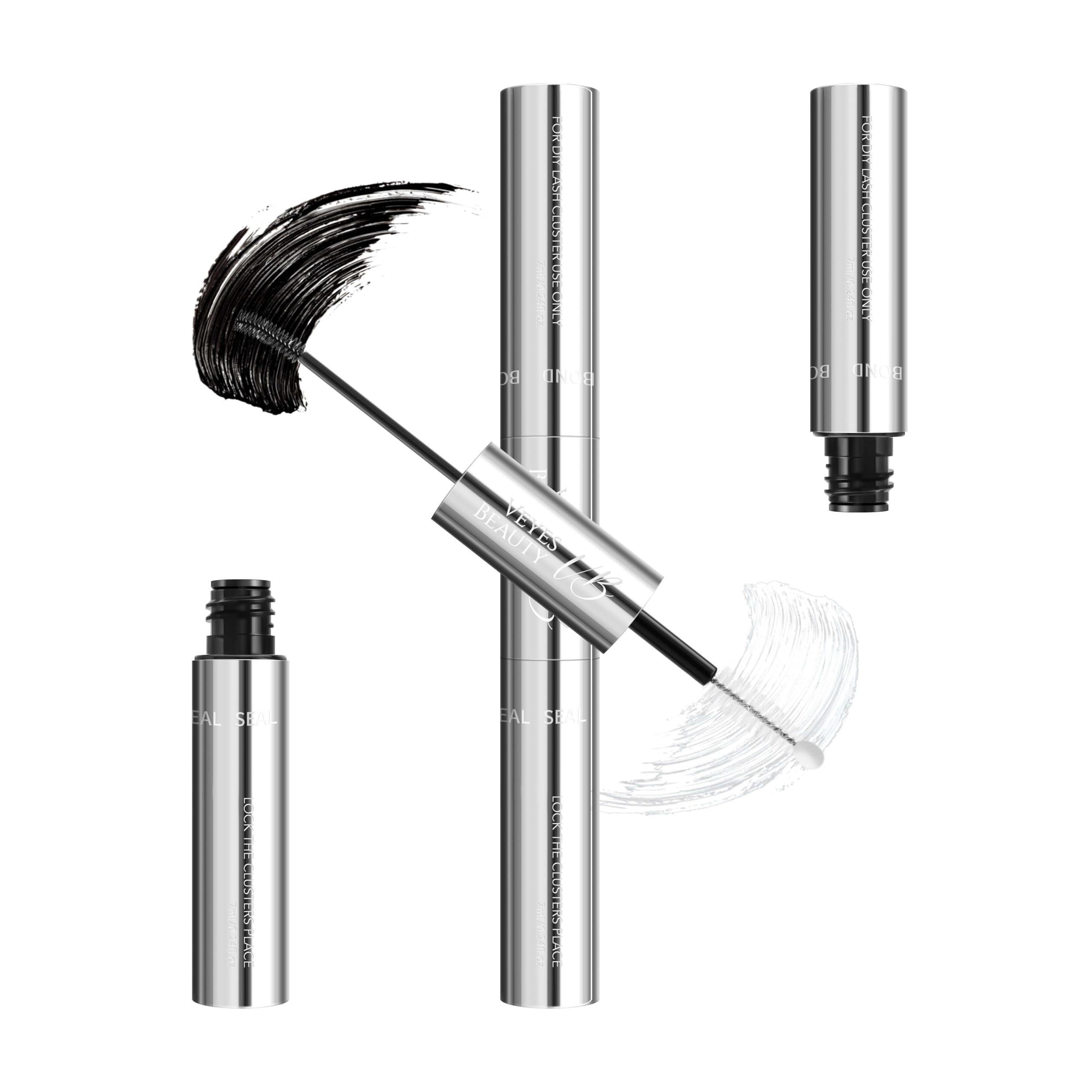 VEYESBEAUTY Lash Bond and Seal 2in1 bottle close-up for DIY lash applications
