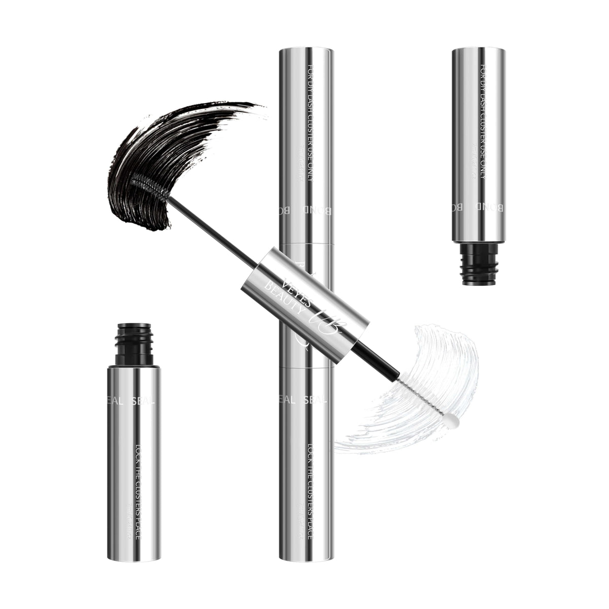 VEYESBEAUTY Lash Bond and Seal 2in1 bottle close-up for DIY lash applications
