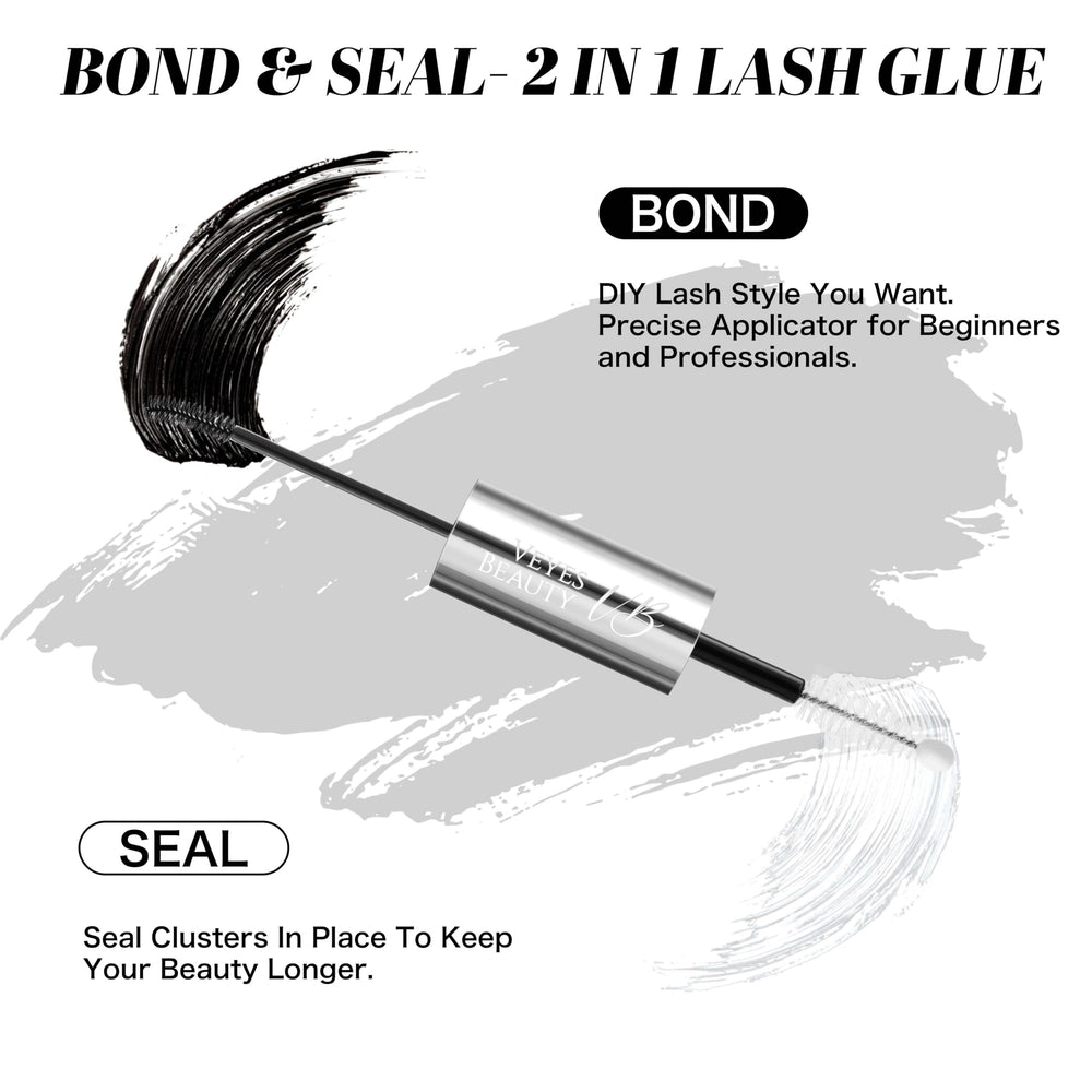 VEYESBEAUTY Lash Bond and Seal 2in1 spiral brush applying glue evenly