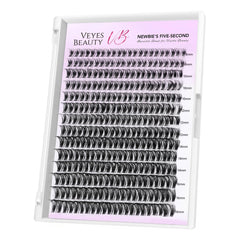 VEYESBEAUTY lash clusters with invisible band in 8-16mm mix for natural volume