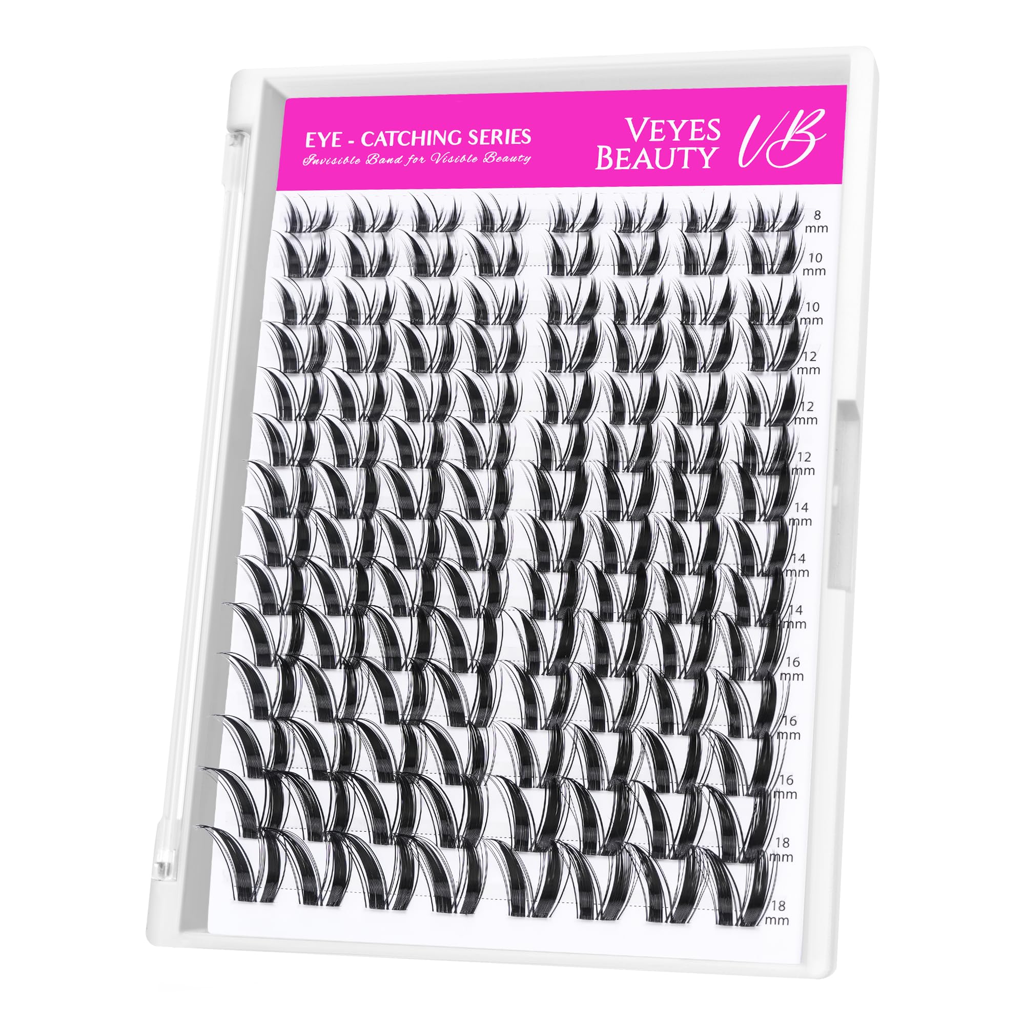 VEYESBEAUTY Lash Clusters invisible-band close-up for natural, lightweight lashes.