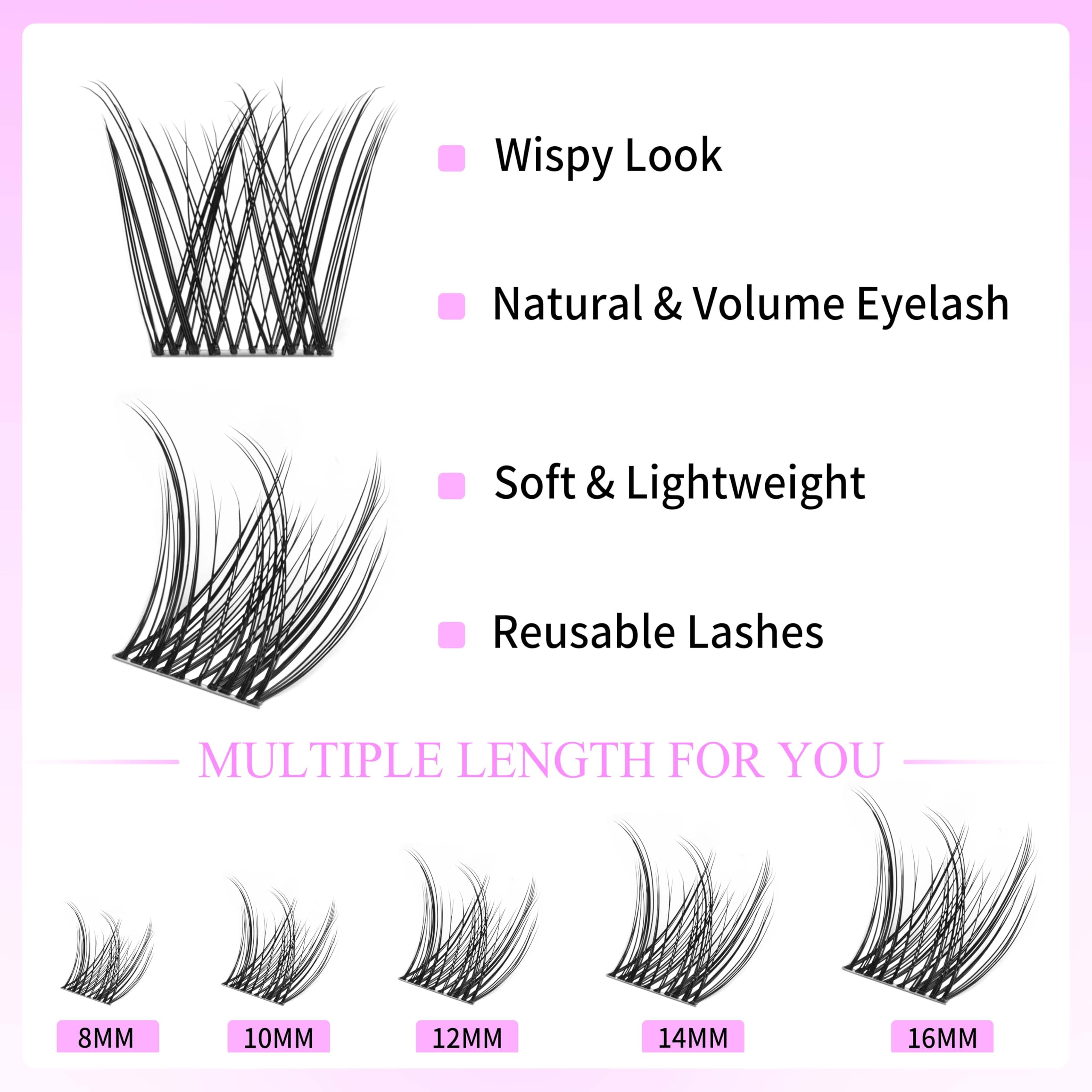 VEYESBEAUTY Lash Clusters Kit application tools demonstrate beginner-friendly use.