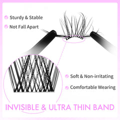 VEYESBEAUTY Lash Clusters Kit PBT fibers closeup reveals soft, lightweight fluff.