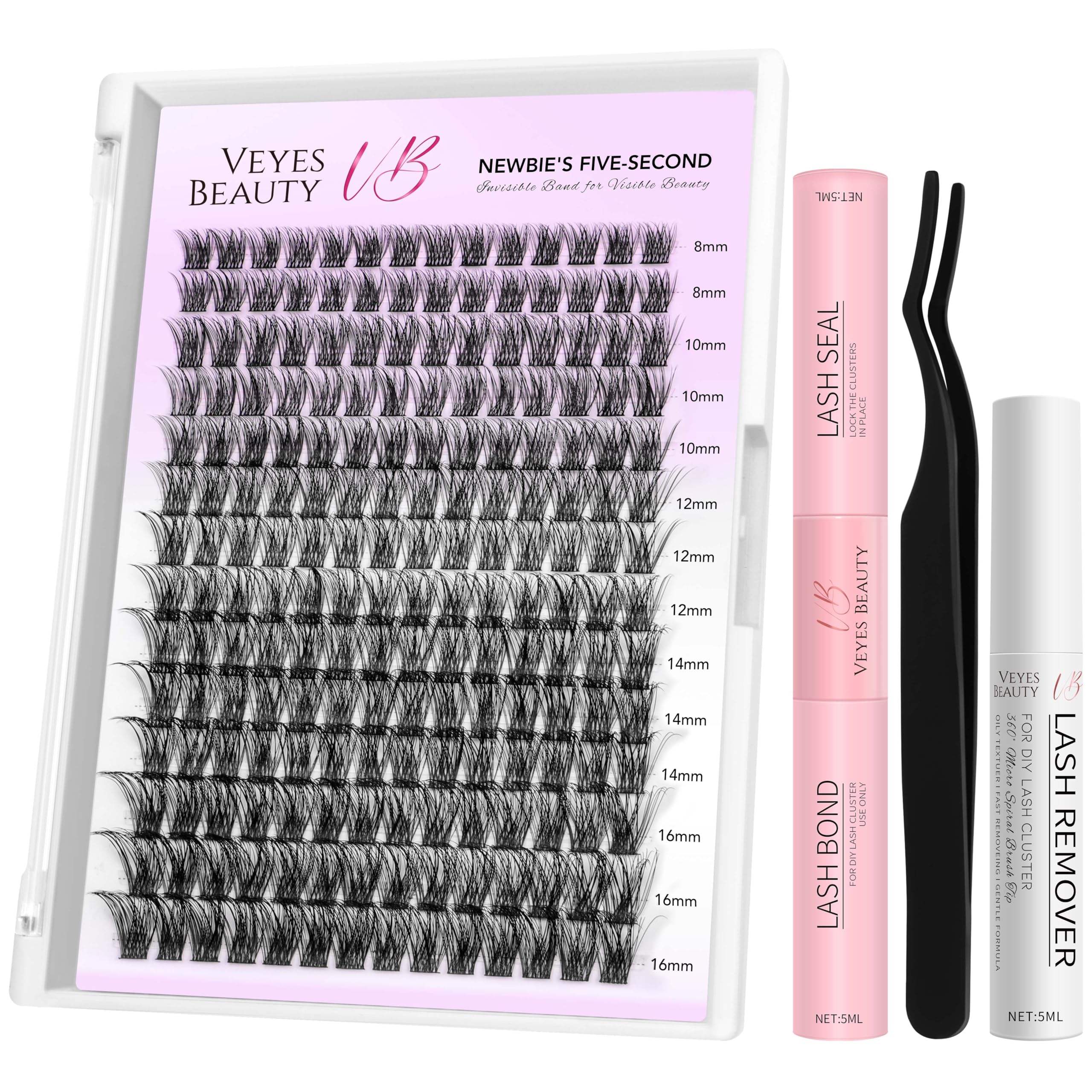 VEYESBEAUTY lash clusters kit tray for customizable DIY extensions