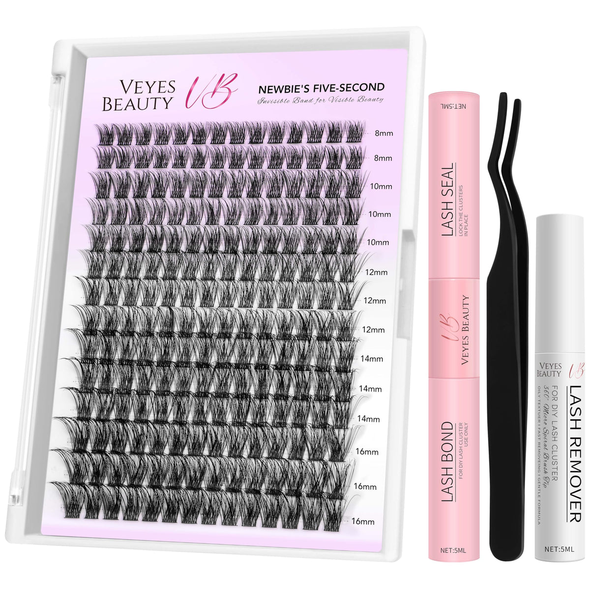 VEYESBEAUTY lash clusters kit tray for customizable DIY extensions