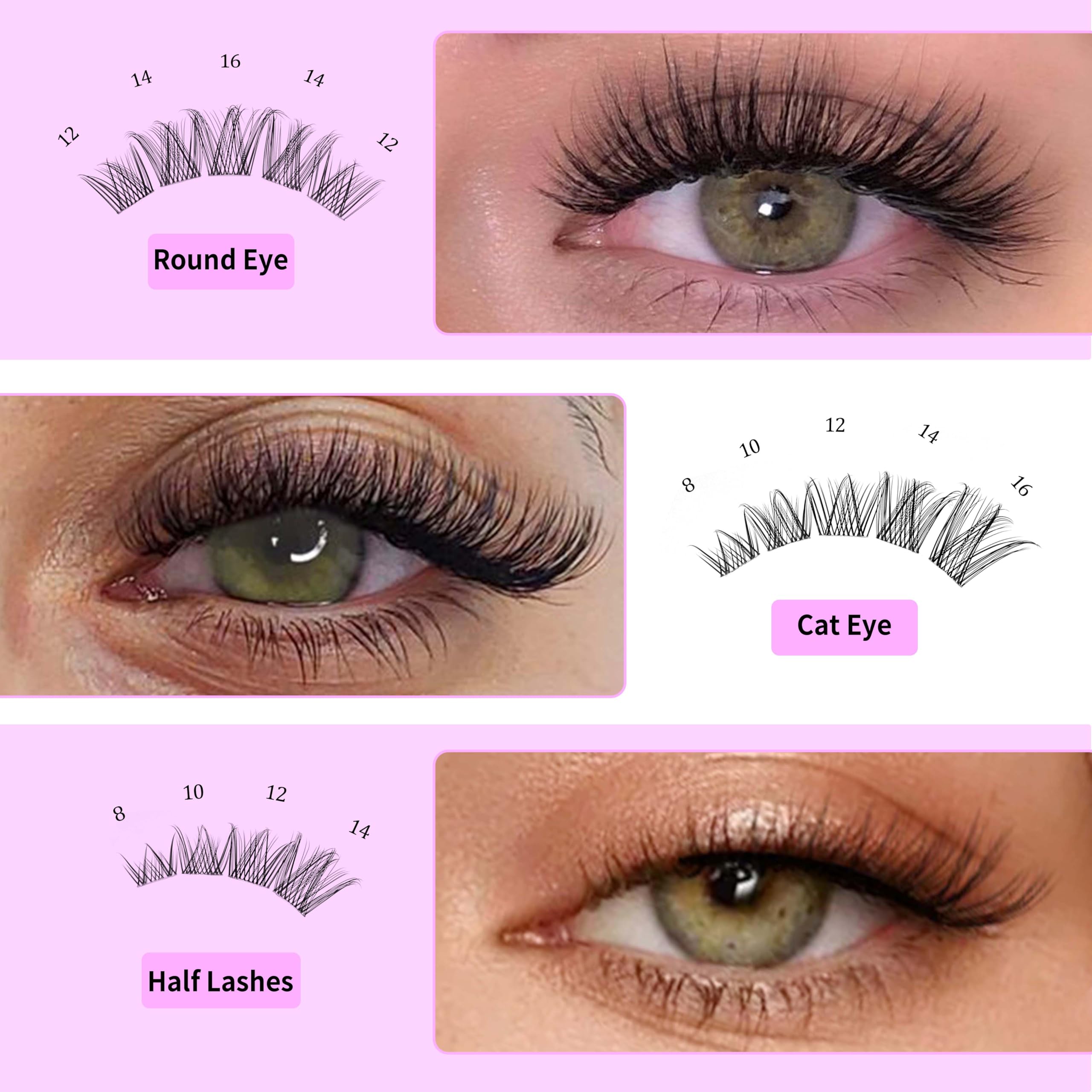 VEYESBEAUTY Wispy look achieved with five-second clusters for casual or evening.