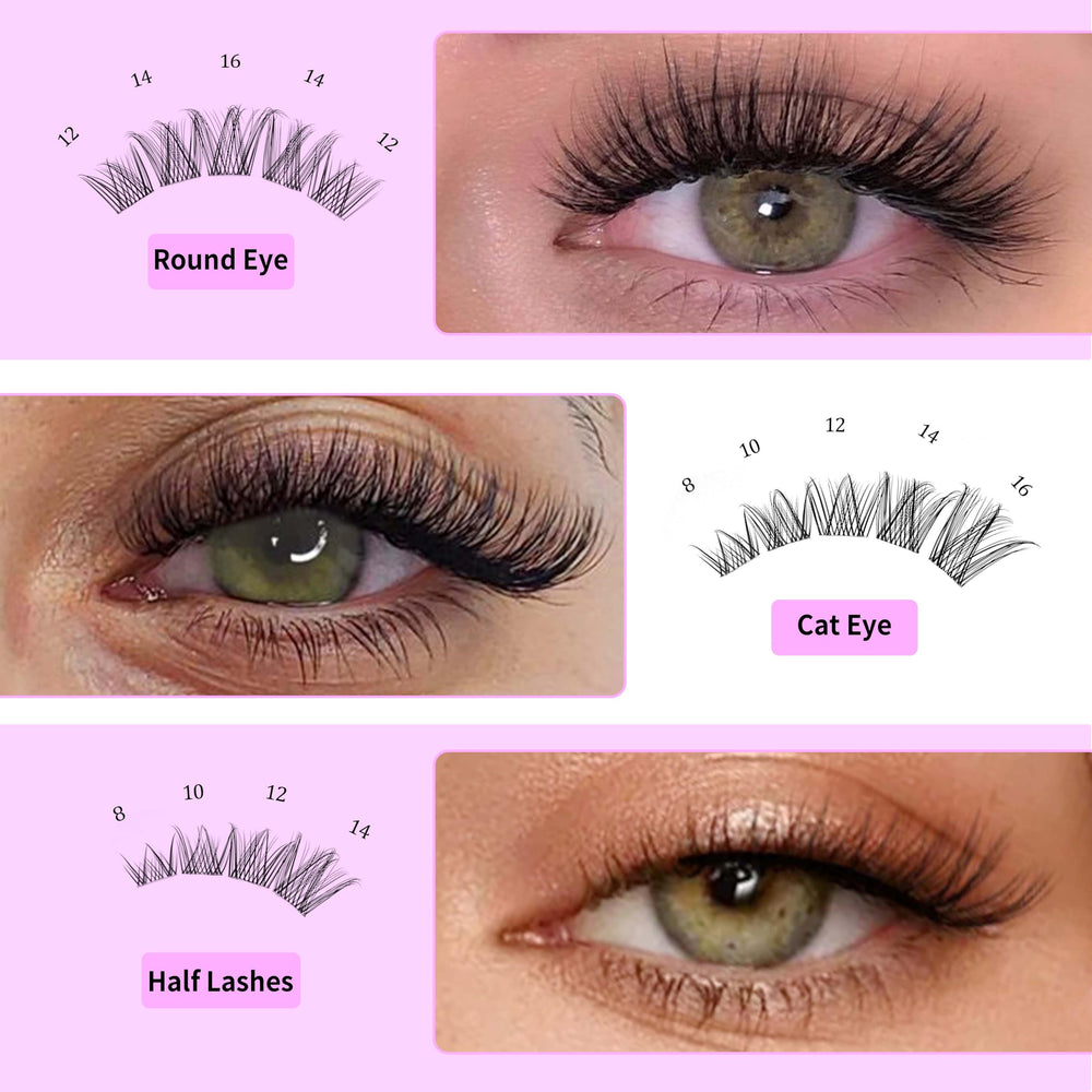 VEYESBEAUTY Wispy look achieved with five-second clusters for casual or evening.