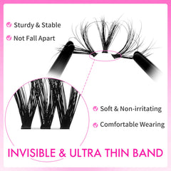 VEYESBEAUTY lash clusters quick-application demonstrates beginner-friendly bonding.
