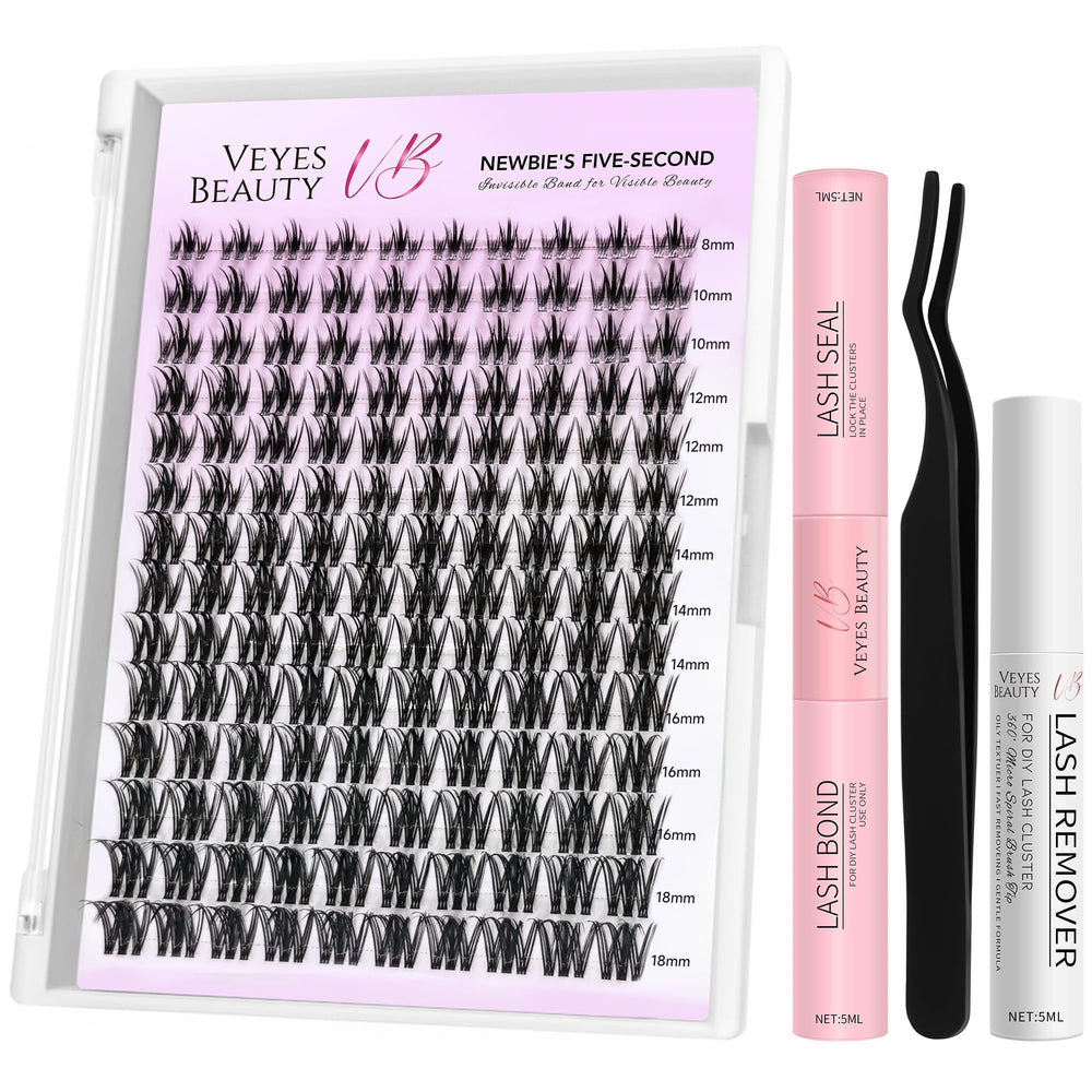 VEYESBEAUTY Lash Clusters Tray with Camellia mixed-length lashes for flexible daily looks.
