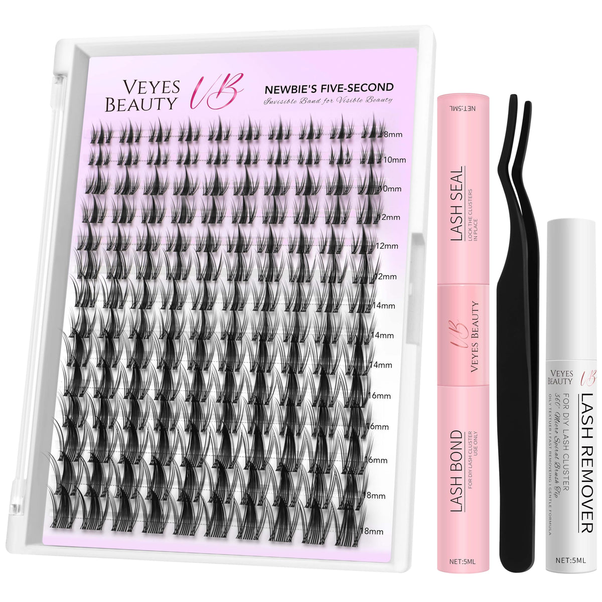 VEYESBEAUTY Lash Clusters Tray Closeup for easy DIY lash applications