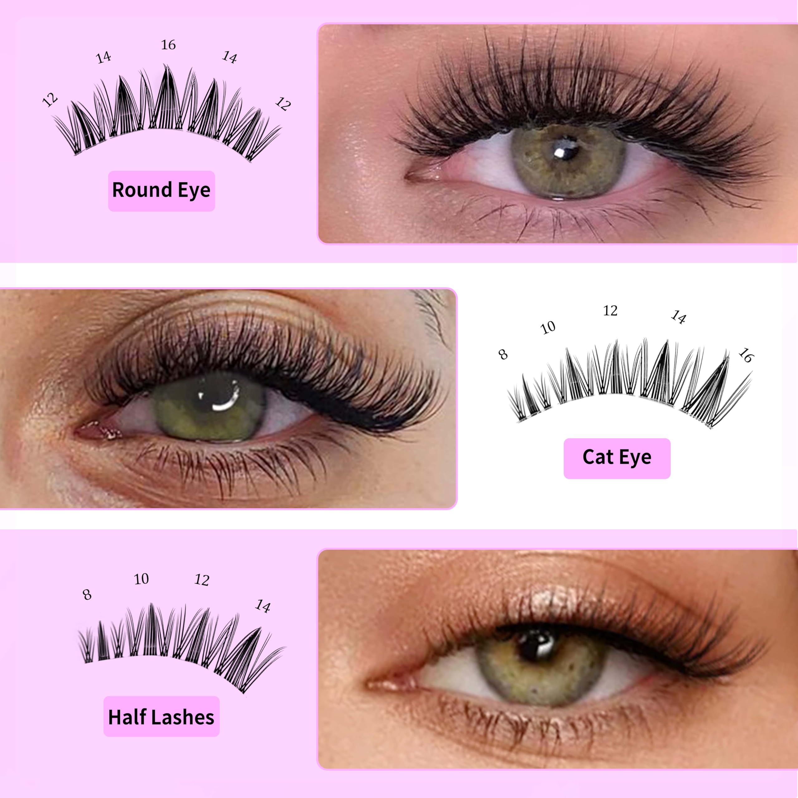 VEYESBEAUTY lash clusters tray packaging highlights reusable, long-lasting use.