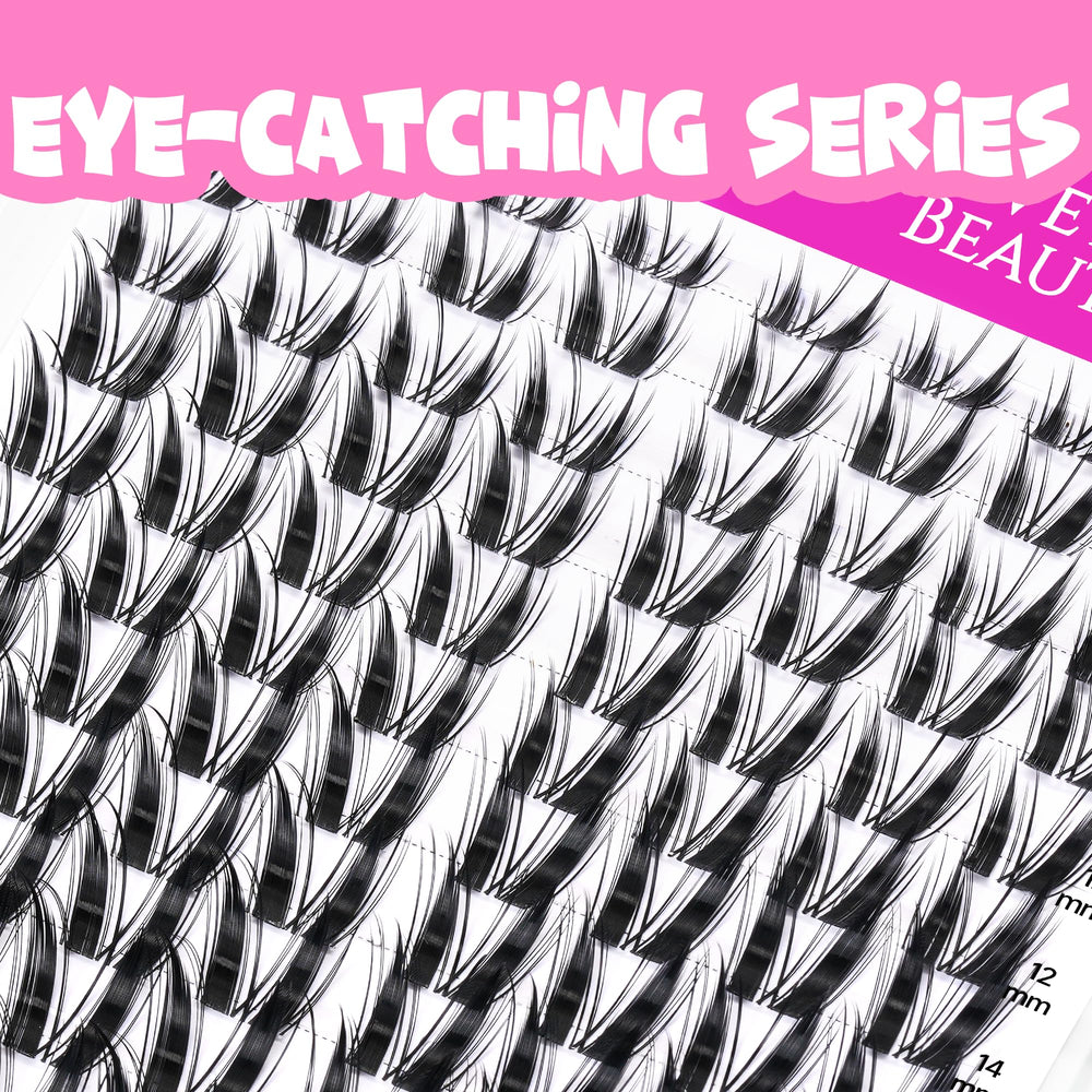 VEYESBEAUTY Lash Clusters wispy effect close-up adds depth and definition.