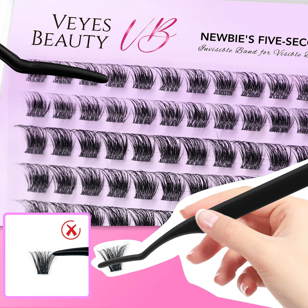 VEYESBEAUTY Newbie five-second-series graphic showing quick DIY application.