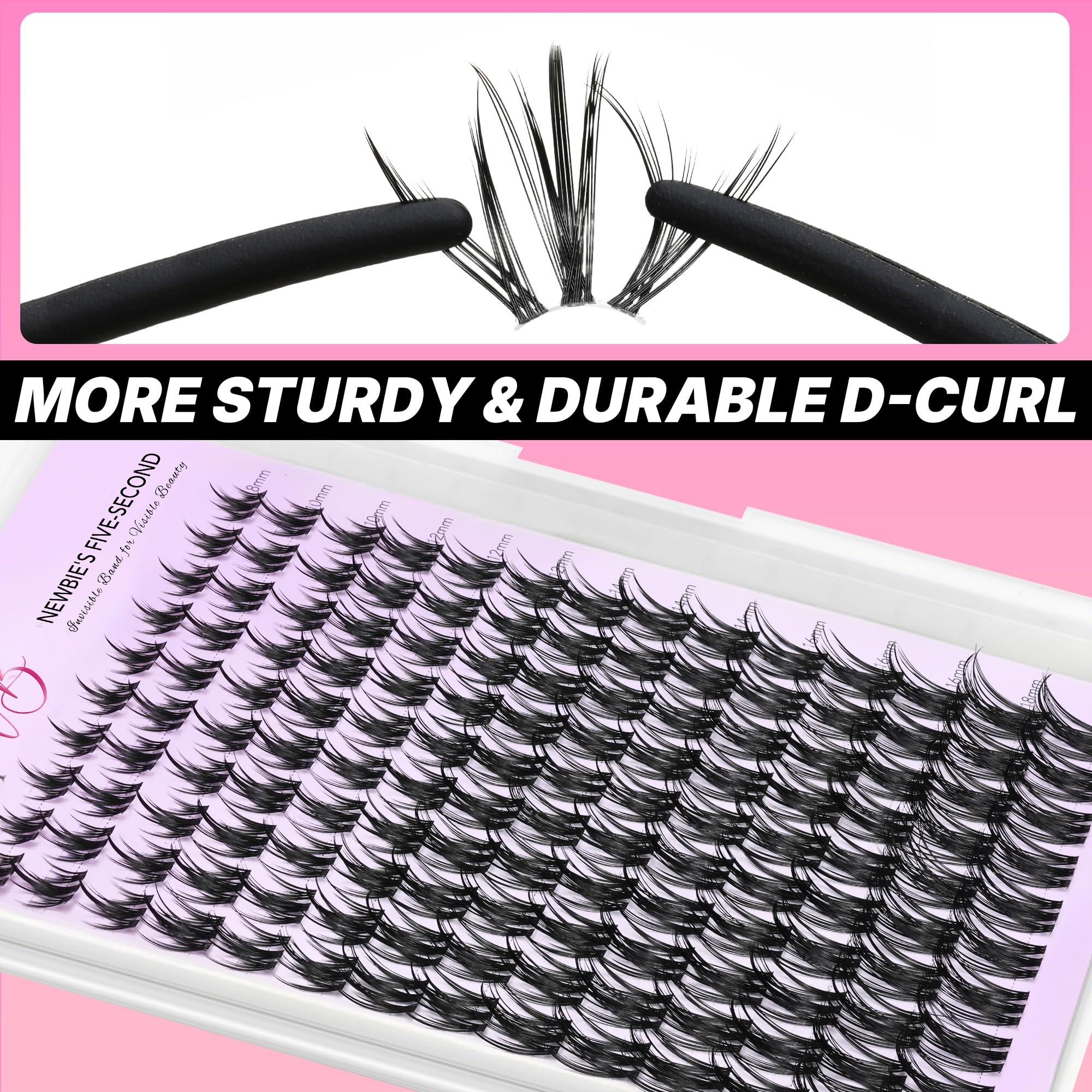 VEYESBEAUTY Ultra-thin lash band for easier, more natural-looking applications.