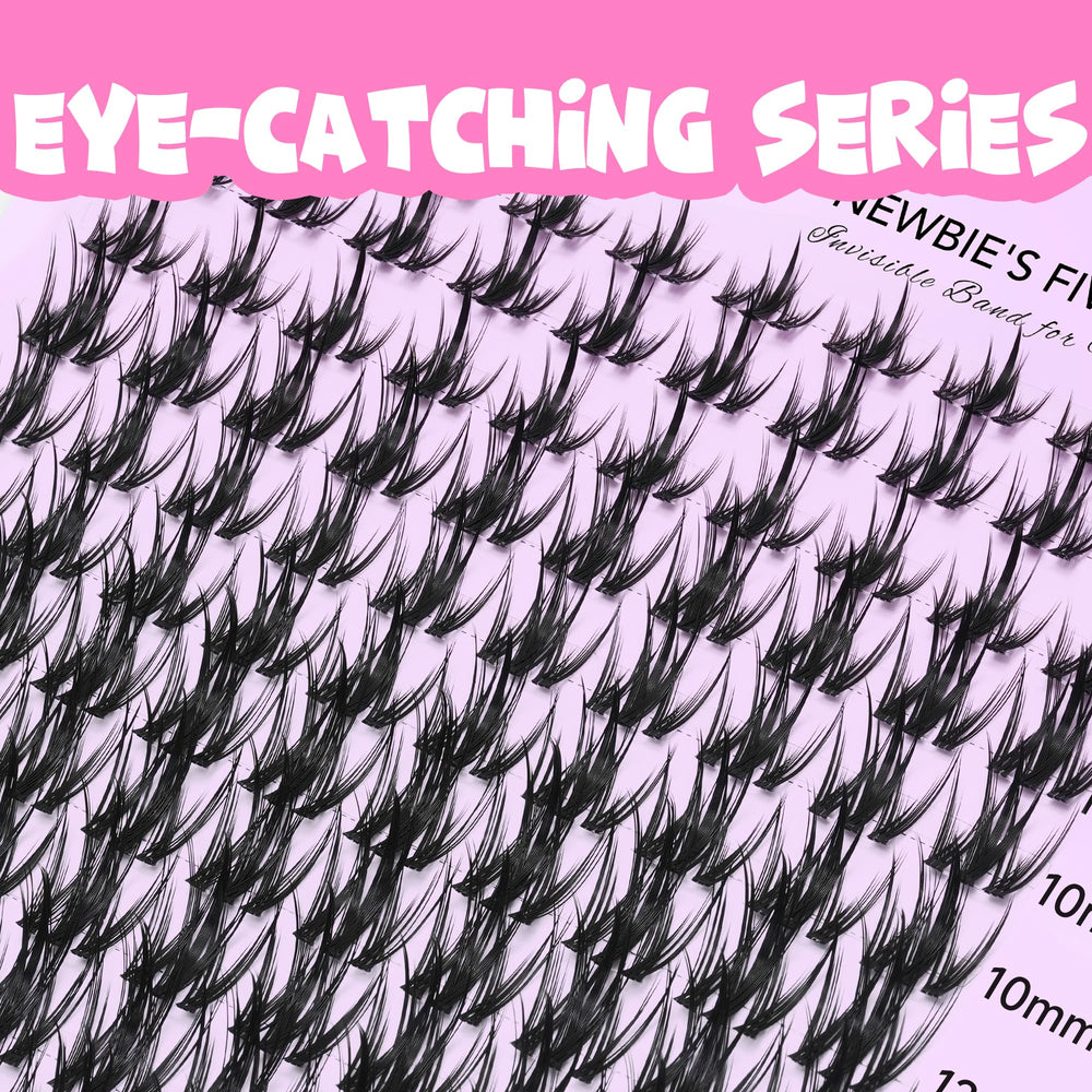 VEYESBEAUTY Wispy clusters with soft bands for natural, comfortable lash wear.