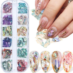 Vezocim abalone seashell sequin 12 colors add radiant shine to nails.