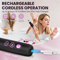VFD 13-piece attachments for versatile manicure and pedicure tasks.