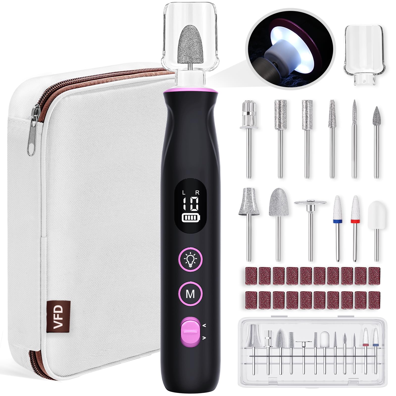 VFD electric nail drill cordless body for precise at-home nail shaping.