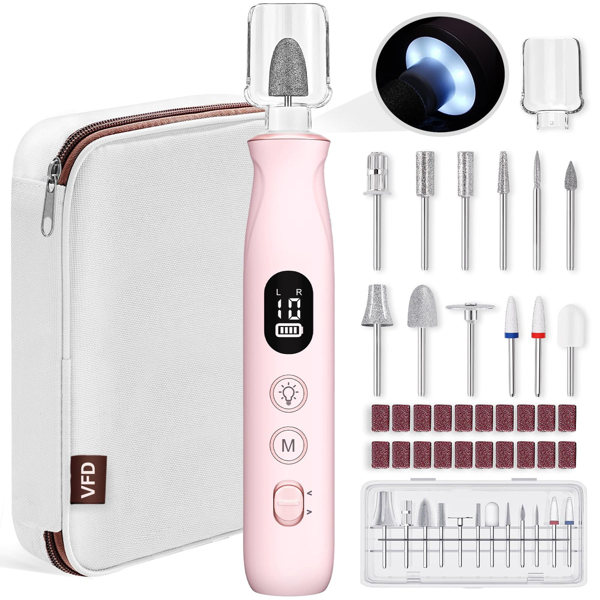 VFD electric nail drill cordless portable kit for home manicure and pedicure