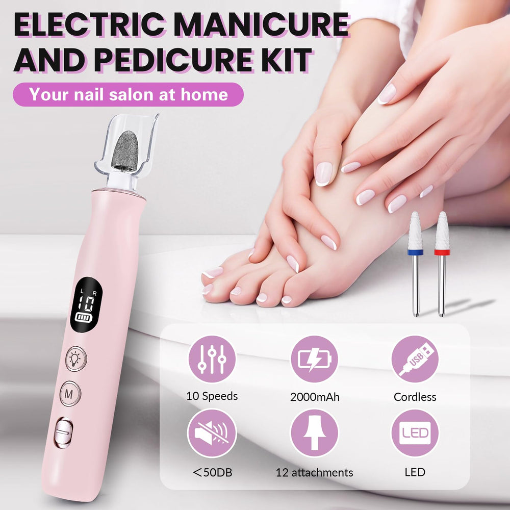 VFD nail drill with LED light accessories for precise filing