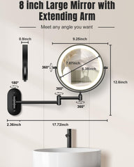 VFD lighted makeup mirror shows 3-color lighting for true-to-tone makeup