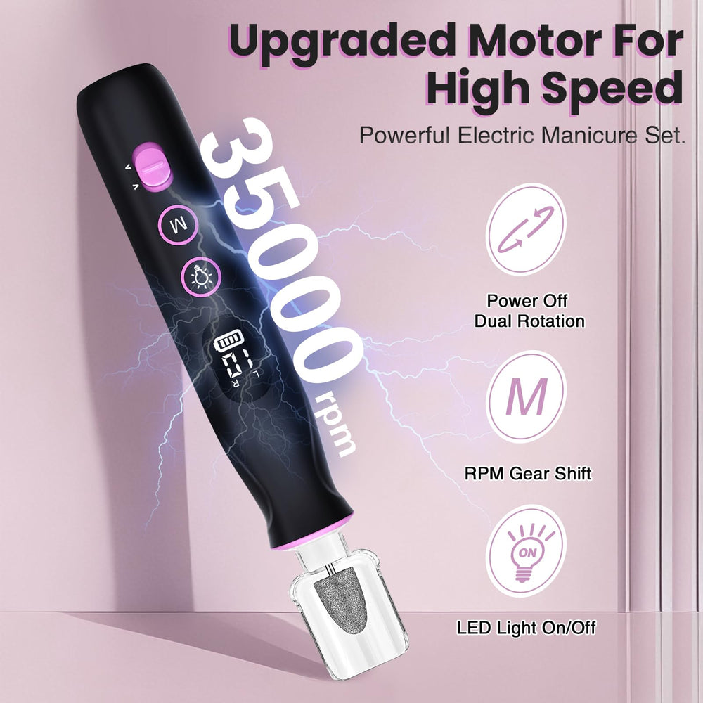 VFD nail drill 10 speeds dial enabling flexible nail work.