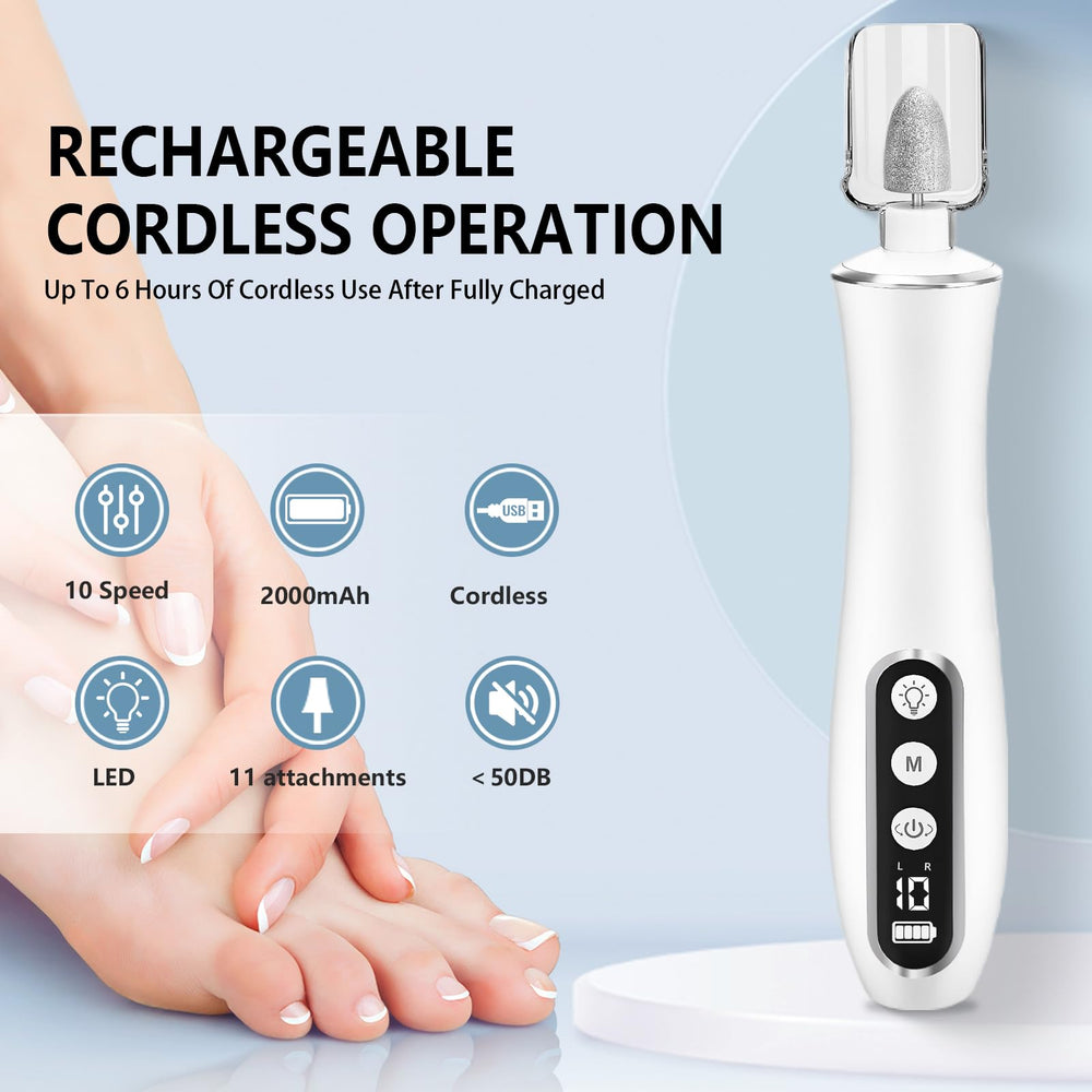VFD nail drill LED light helps precise filing in low-light conditions.