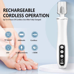 VFD nail drill LED light helps precise filing in low-light conditions.