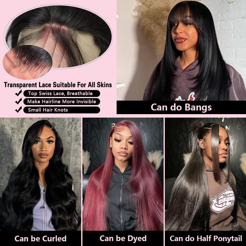VFFTI adjustable wig strap and four combs ensure a snug fit.