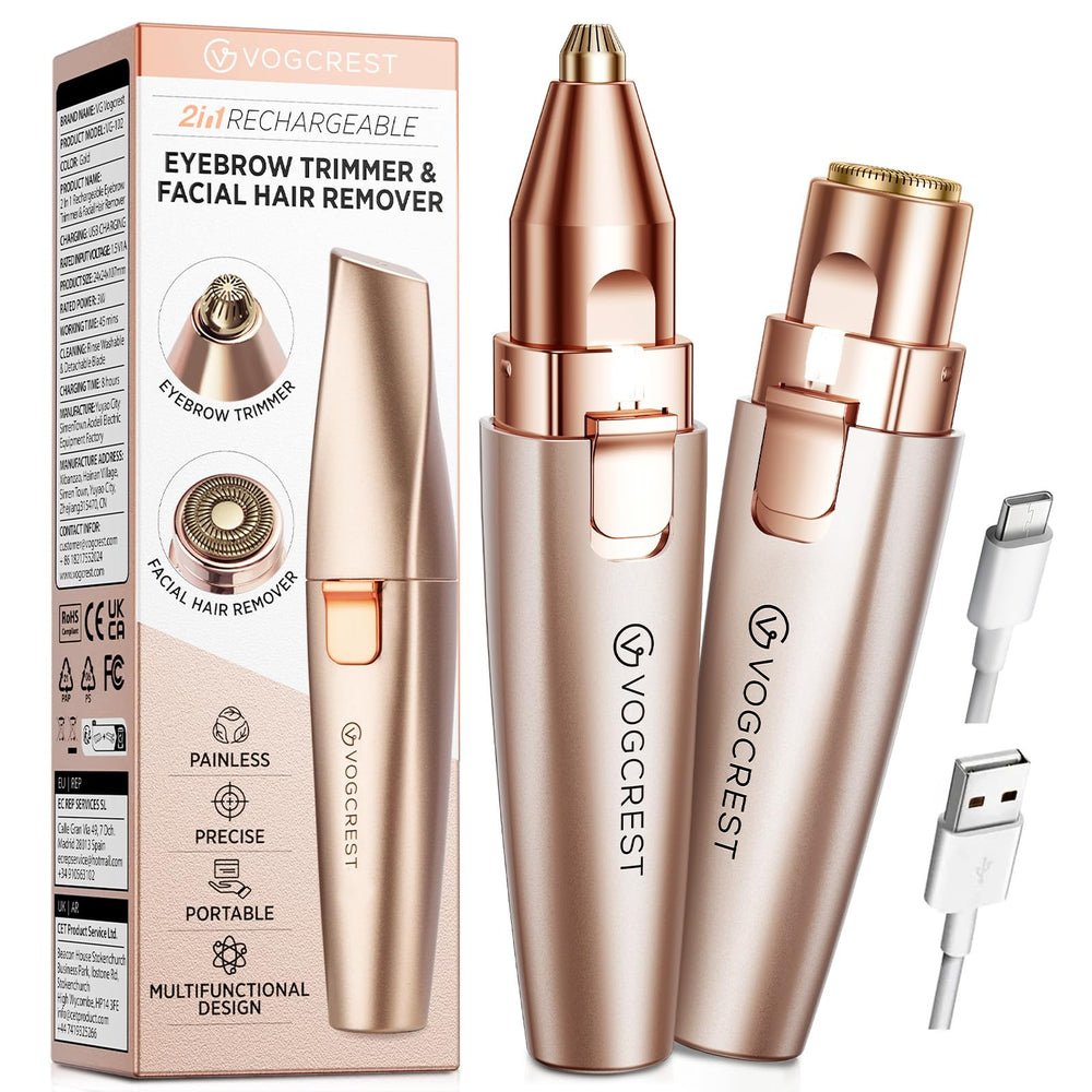 VG VOGCREST eyebrow-facial-trimmer with LED light for precise shaping and smooth skin