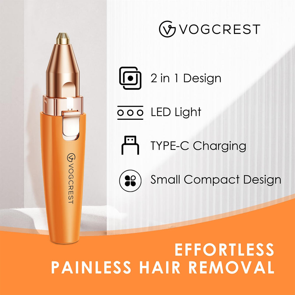 VG VOGCREST Face Trimmer with LED Light helps precise trimming in low-light setups.