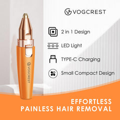VG VOGCREST Face Trimmer with LED Light helps precise trimming in low-light setups.