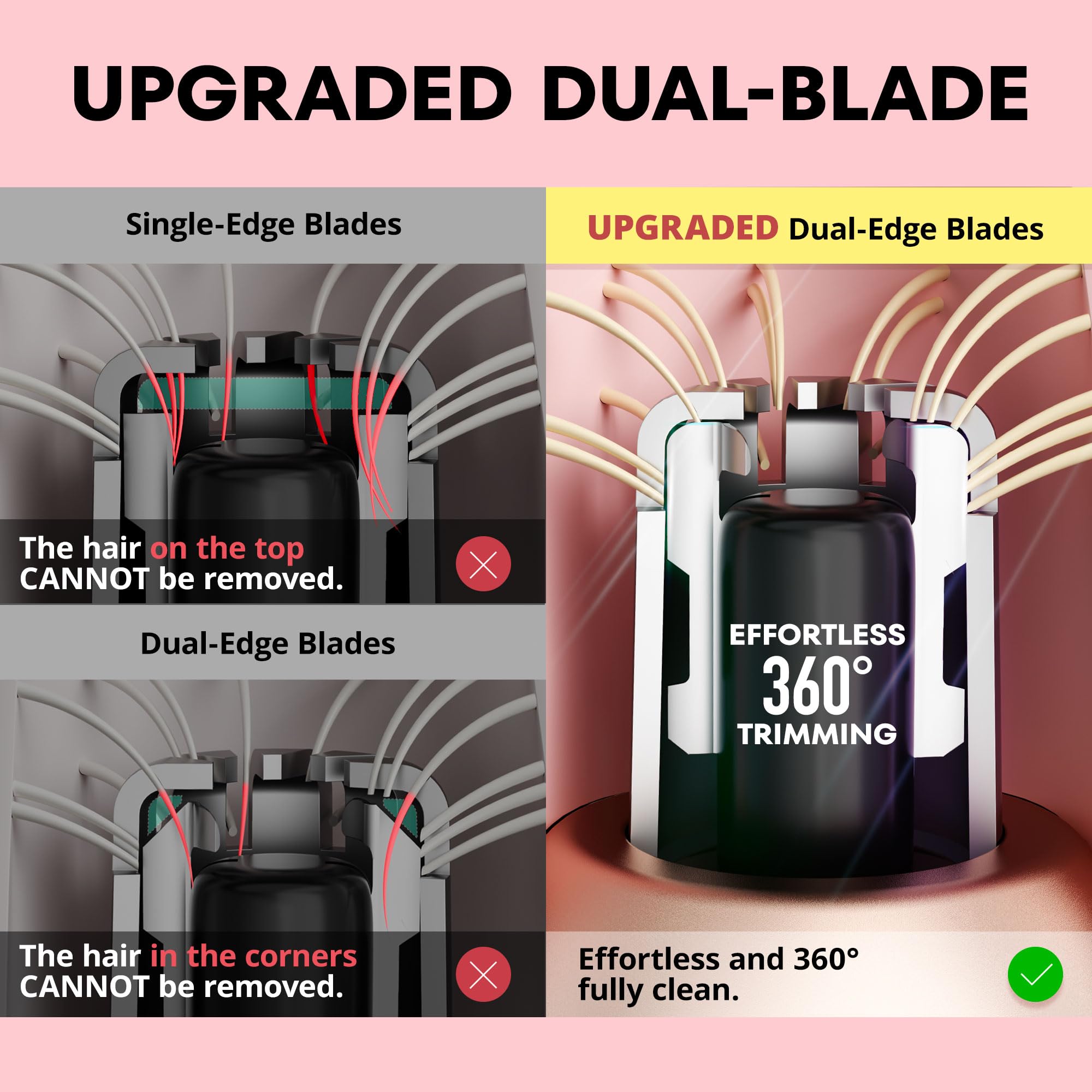 VG VOGCREST nose trimmer blades close-up reveals dual stainless steel blades for clean trimming