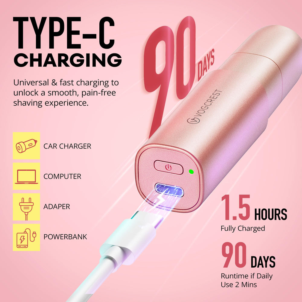 VG VOGCREST nose trimmer rechargeable battery offers up to 180 minutes of cordless use