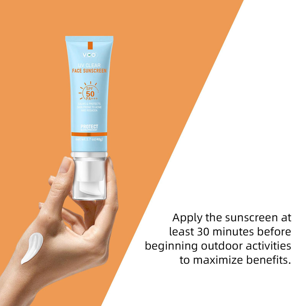 VGO Clear Face Sunscreen SPF 50 water resistance up to 80 minutes.