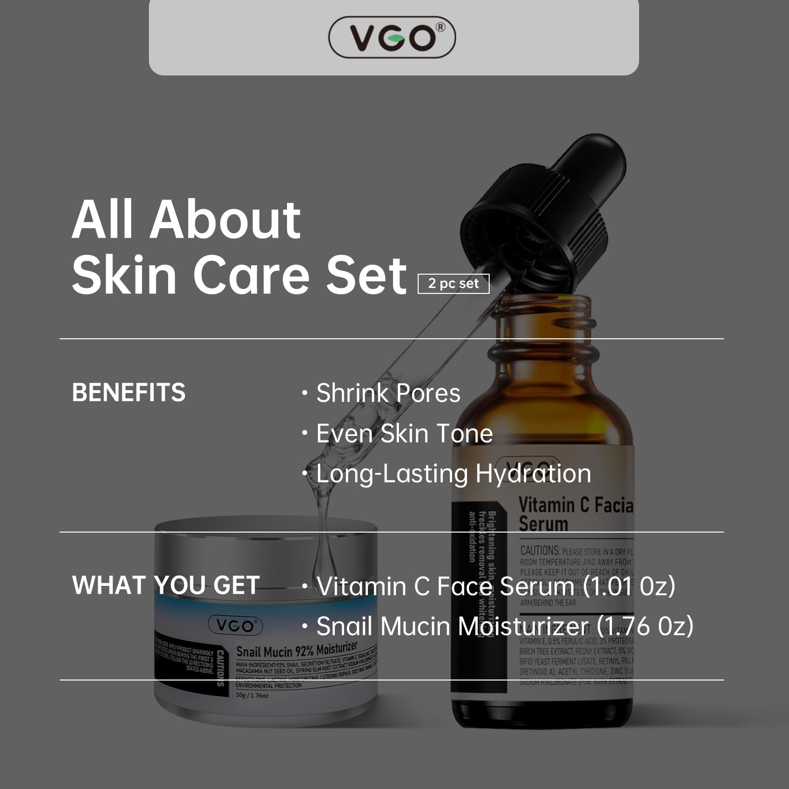 VGO complete skincare collection on shelf highlights vegan cruelty-free skincare