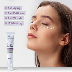 VGO Eye Cream 6D hyaluronic acid matrix demonstrates layered hydration for firmer skin.